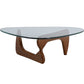 Triangle Glass Coffee Table Modern Minimalist Coffee Table for Living Room