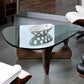 Triangle Glass Coffee Table Modern Minimalist Coffee Table for Living Room