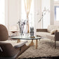 Triangle Glass Coffee Table Modern Minimalist Coffee Table for Living Room