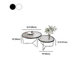 Moderner Stil runder geschärfter Glas Tisch mit Metallkreuzbeinen Couchtisch