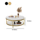 17.7" H Glam Round Slate Coffee Table Metal 4 Legs Cocktail Table with Shelf Clearhalo 'Coffee & Accent Tables' 'Coffee Tables' 'coffee_tables' 'furn' 'furn_coffee_tables' 'Furniture' 'Living Room Furniture' 5502283