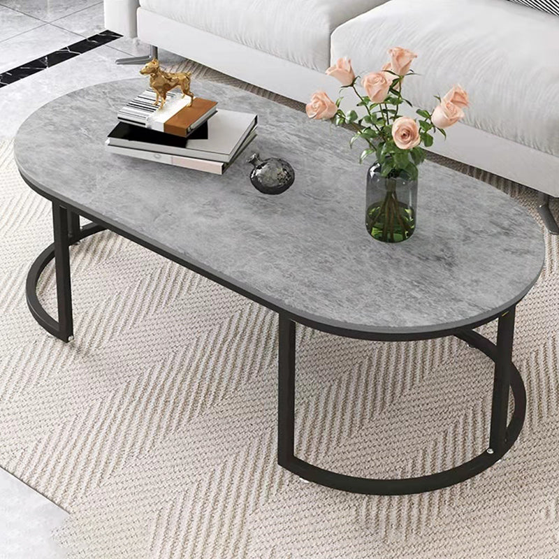 Solid Wood Coffee Table Round Minimalist Coffee Table for Living Room