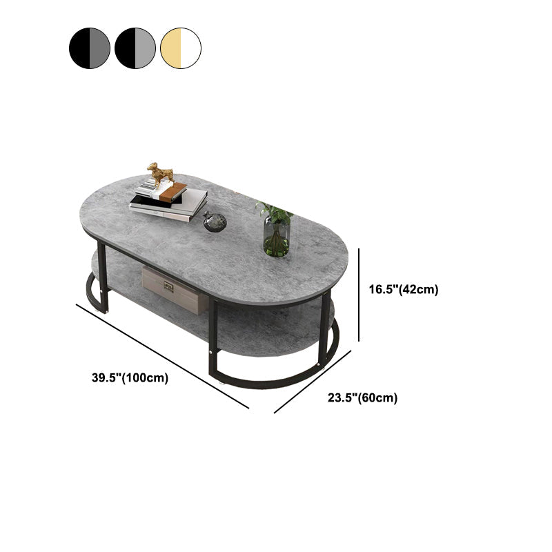 Solid Wood Coffee Table Round Minimalist Coffee Table for Living Room