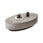 Glam 13.7" H Oval Slate Coffee Table Iron Drum Cocktail Table with Drawer Clearhalo 'Coffee & Accent Tables' 'Coffee Tables' 'coffee_tables' 'furn' 'furn_coffee_tables' 'Furniture' 'Living Room Furniture' 5502338