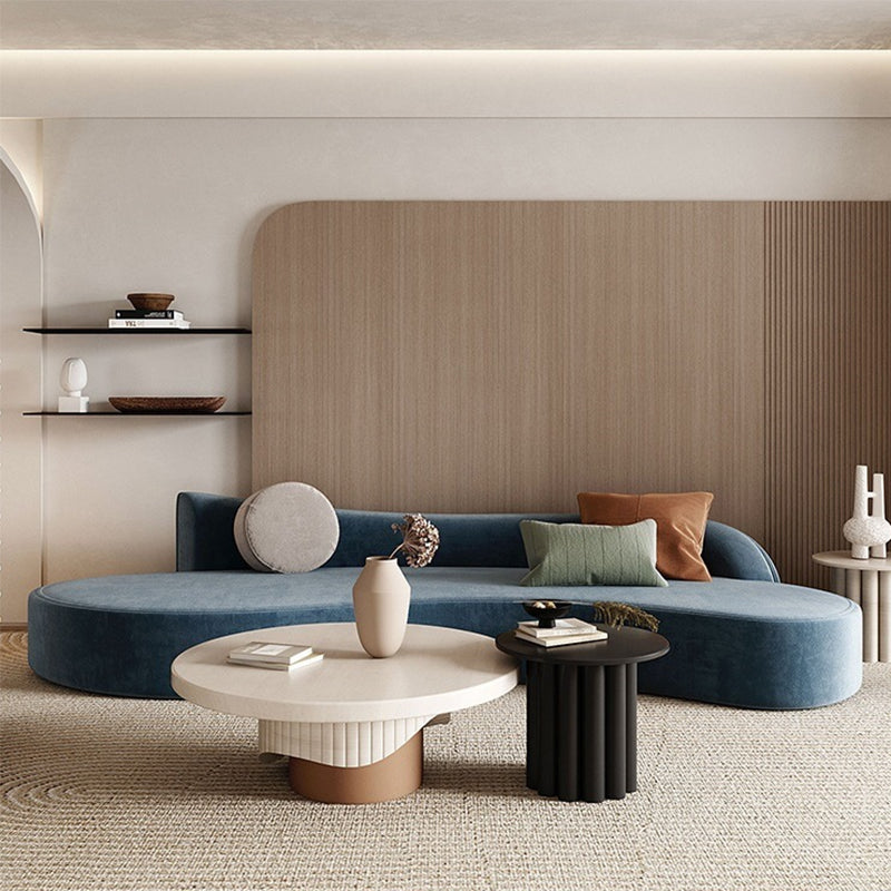 Modern Style Pedestal Base Cocktail Table Round Wooden Coffee Table