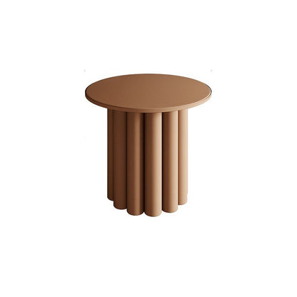 Modern Style Pedestal Base Cocktail Table Round Wooden Coffee Table