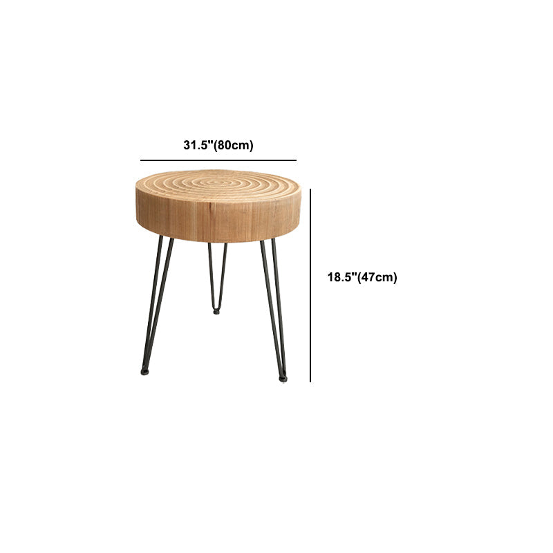 Scandinavian Round Solid Wood Coffee Table Metal 3 Legs/4 Legs Cocktail Table