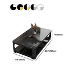 Glass Open Shelf Cocktail Table Minimalist Rectangle Coffee Table