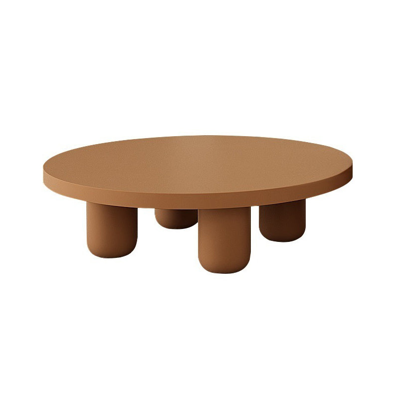 Skandinavischer runder Couchtisch aus Holz mit 4 Beinen / Sockel-Cocktailtisch