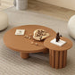 Skandinavischer runder Couchtisch aus Holz mit 4 Beinen / Sockel-Cocktailtisch