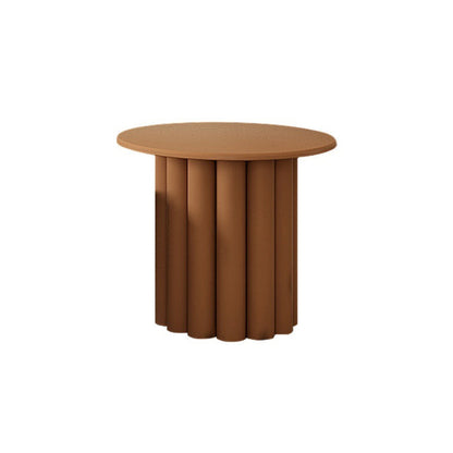 Skandinavischer runder Couchtisch aus Holz mit 4 Beinen / Sockel-Cocktailtisch