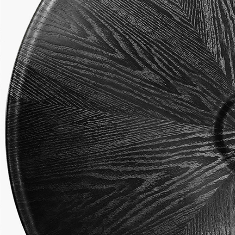 ミッドセンチュリーモダンラウンドウッド/ガラスコーヒーテーブルメタルベースアクセントテーブル