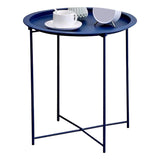 Mid-Century Cross Legs Side Table Metal Round Side End Table Clearhalo 'Coffee & Accent Tables' 'End & Side Tables' 'end_side_tables' 'furn' 'furn_end_side_tables' 'Furniture' 'Living Room Furniture' 5502733