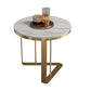 19.6"/21.6" Modern Round Slate Top Side Table Metal Abstract End Table