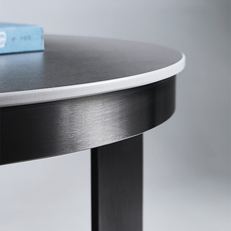 19.6"/21.6" Modern Round Slate Top Side Table Metal Abstract End Table