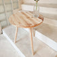 French Country 3 Legs Sofa Side Accent Table Solid Wood Round End Table