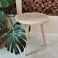French Country 3 Legs Sofa Side Accent Table Solid Wood Round End Table