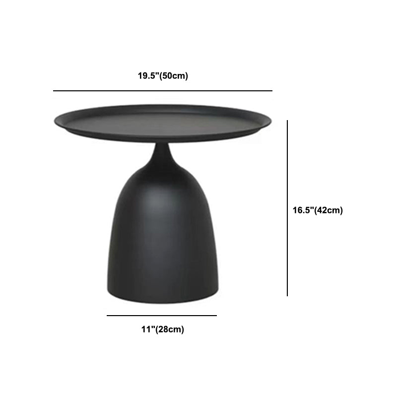 Mid-Century Metal Round Tray Top Side Table Pedestal End Table