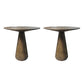 Mid-Century Metal Round Top Side Table 19.6-inch Pedestal End Table Bronze 2 Clearhalo 'Coffee & Accent Tables' 'End & Side Tables' 'end_side_tables' 'furn' 'furn_end_side_tables' 'Furniture' 'Living Room Furniture' 5503167