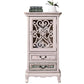Industrial Accent Cabinet with Drawers and Bracket Legs Side Cabinet 25.5"L x 14"W x 47"H Off-White Clearhalo 'Cabinets & Chests' 'cabinets_chests' 'furn' 'furn_cabinets_chests' 'Furniture' 'Living Room Furniture' 5503322