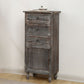 Industrial Turned Legs Accent Cabinet with Door and Drawers Storage Cabinet 18"L x 12"W x 38"H Grey Clearhalo 'Cabinets & Chests' 'cabinets_chests' 'furn' 'furn_cabinets_chests' 'Furniture' 'Living Room Furniture' 5503375