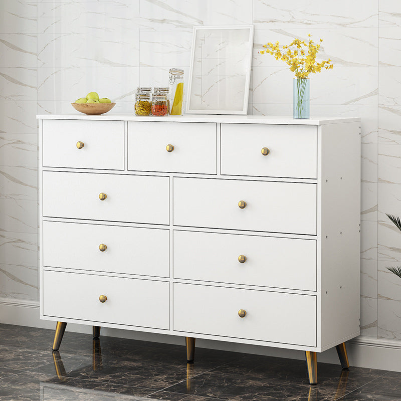 Cassa di accento moderno con gambe dritte e cassetti