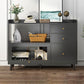 Bracket Legs Accent Cabinet with Drawers and Doors Cabinet for Living Room Grey Clearhalo 'Cabinets & Chests' 'cabinets_chests' 'furn' 'furn_cabinets_chests' 'Furniture' 'Living Room Furniture' 5503436