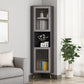 Corner Wood Accent Cabinet with 2 Doors in White/Grey Cabinet Grey Clearhalo 'Cabinets & Chests' 'cabinets_chests' 'furn' 'furn_cabinets_chests' 'Furniture' 'Living Room Furniture' 5503448