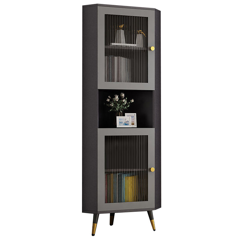Corner Wood Accent Cabinet with 2 Doors in White/Grey Cabinet Clearhalo 'Cabinets & Chests' 'cabinets_chests' 'furn' 'furn_cabinets_chests' 'Furniture' 'Living Room Furniture' 5503452