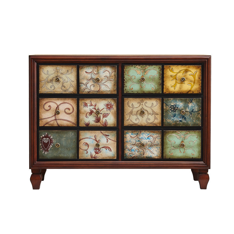 Mid-Century Modern Knobs Chest with Turned Legs Accent Chest 47"L x 17"W x 35"H Brown Clearhalo 'Cabinets & Chests' 'cabinets_chests' 'furn' 'furn_cabinets_chests' 'Furniture' 'Living Room Furniture' 5503605