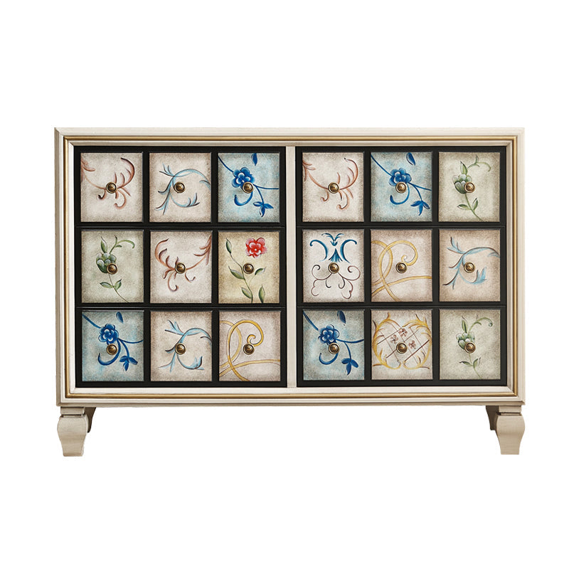 Mid-Century Modern Knobs Chest with Turned Legs Accent Chest 49"L x 18"W x 35"H White Clearhalo 'Cabinets & Chests' 'cabinets_chests' 'furn' 'furn_cabinets_chests' 'Furniture' 'Living Room Furniture' 5503613