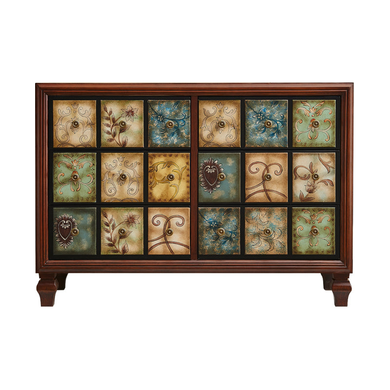 Mid-Century Modern Knobs Chest with Turned Legs Accent Chest 49"L x 18"W x 35"H Brown Clearhalo 'Cabinets & Chests' 'cabinets_chests' 'furn' 'furn_cabinets_chests' 'Furniture' 'Living Room Furniture' 5503616