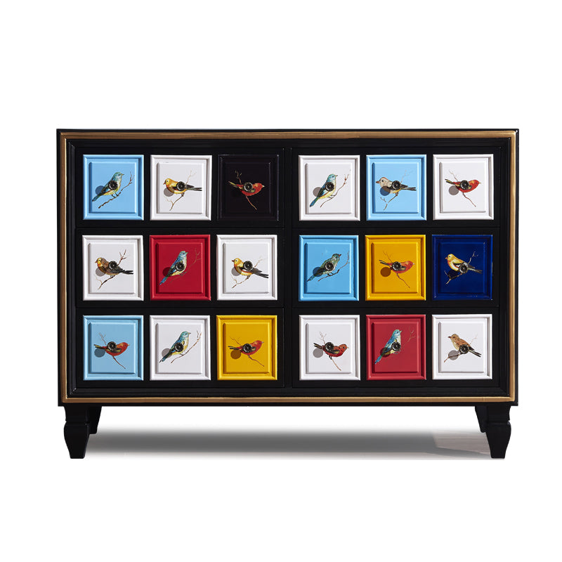 Mid-Century Modern Knobs Chest with Turned Legs Accent Chest 49"L x 18"W x 35"H Brown Carvings Clearhalo 'Cabinets & Chests' 'cabinets_chests' 'furn' 'furn_cabinets_chests' 'Furniture' 'Living Room Furniture' 5503621