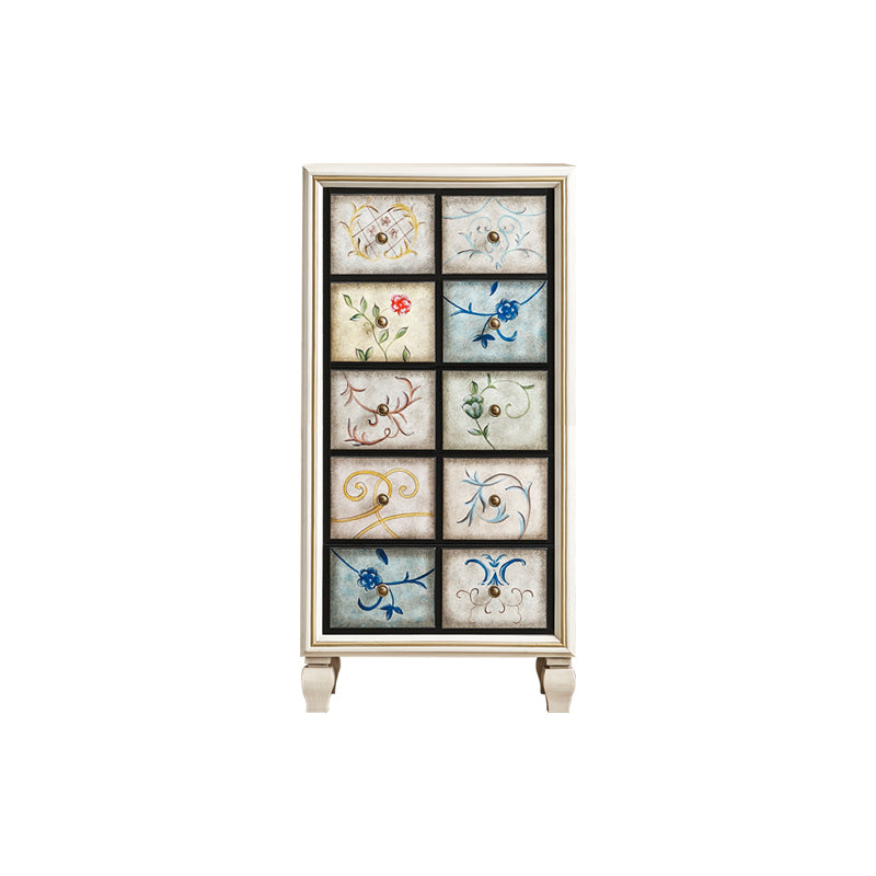 Mid-Century Modern Knobs Chest with Turned Legs Accent Chest 24"L x 16.5"W x 47"H White Clearhalo 'Cabinets & Chests' 'cabinets_chests' 'furn' 'furn_cabinets_chests' 'Furniture' 'Living Room Furniture' 5503623