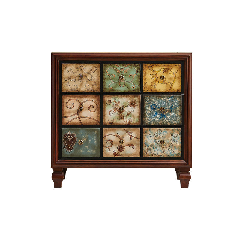 Mid-Century Modern Knobs Chest with Turned Legs Accent Chest 35"L x 16.5"W x 35"H Brown Clearhalo 'Cabinets & Chests' 'cabinets_chests' 'furn' 'furn_cabinets_chests' 'Furniture' 'Living Room Furniture' 5503630