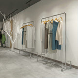 Kit di ingresso in acciaio in acciaio argento semplice per pavimenti per appendiabiti appendiabiti