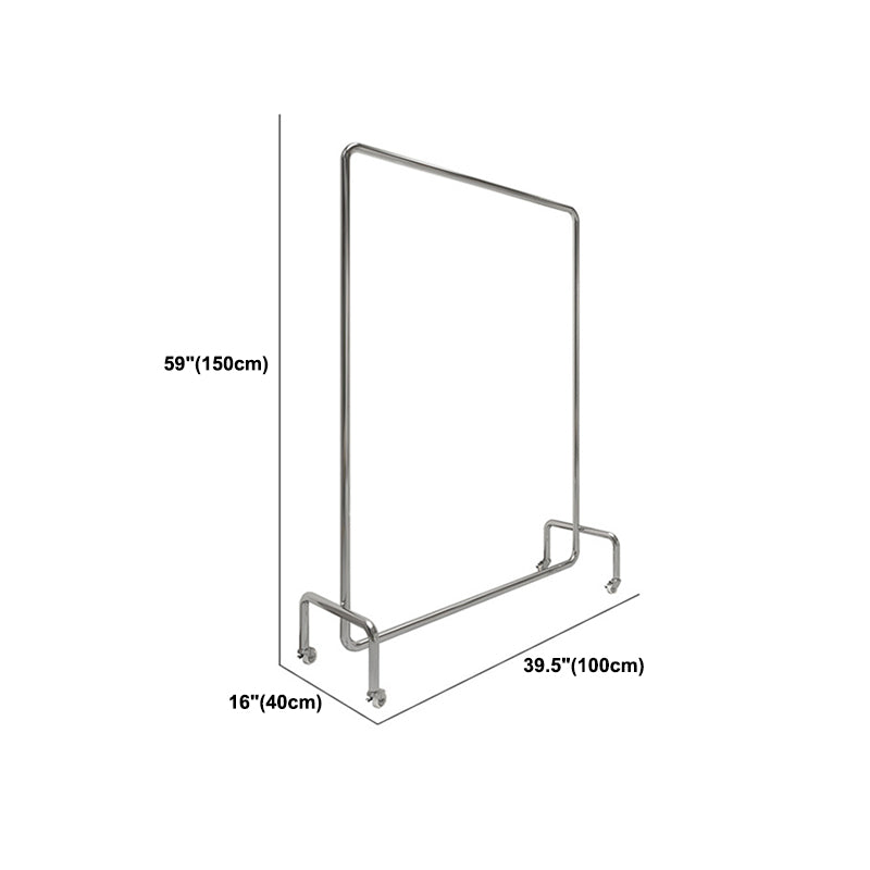 Kit di ingresso in acciaio in acciaio argento semplice per pavimenti per appendiabiti appendiabiti