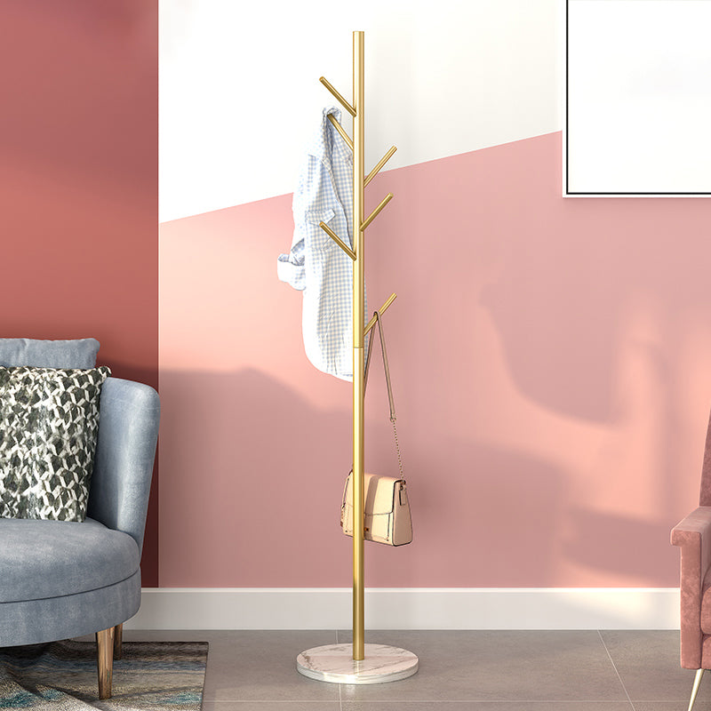 Contemporary Coat Hanger Metal Marble Detached Floor Coat Rack Living Room Gold-White Branches Clearhalo 'Entry & Mudroom Furniture' 'furn' 'furn_hall_tree_coat_racks' 'Furniture' 'Hall Trees & Coat Racks' 'hall_tree_coat_racks' 5504098