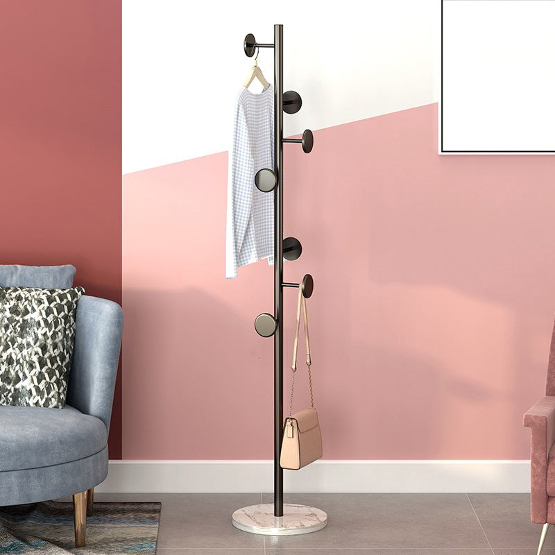 Contemporary Coat Hanger Metal Marble Detached Floor Coat Rack Living Room Black White Round Clearhalo 'Entry & Mudroom Furniture' 'furn' 'furn_hall_tree_coat_racks' 'Furniture' 'Hall Trees & Coat Racks' 'hall_tree_coat_racks' 5504107
