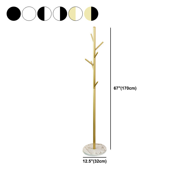 Contemporary Coat Hanger Metal Marble Detached Floor Coat Rack Living Room Clearhalo 'Entry & Mudroom Furniture' 'furn' 'furn_hall_tree_coat_racks' 'Furniture' 'Hall Trees & Coat Racks' 'hall_tree_coat_racks' 5504114