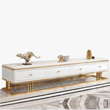 Glamstil Stone TV stehen schwarz -weiß -Fernsehschrank mit Schubladen