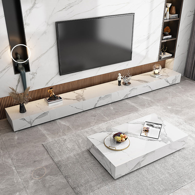 Contemporary Style Stone TV Stand Enclosed Storage TV Cabinet with Drawers Clearhalo 'furn' 'furn_tv_stands_entertainment_centers' 'Furniture' 'Living Room Furniture' 'TV Stands & Entertainment Centers' 'TV Stands & Media Storage Furniture' 'tv_stands_entertainment_centers' 5504414