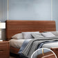 Letto in noce, profondo brone, regina, telaio del letto alto 42,91 pollici con letto