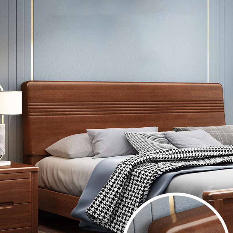 Letto in noce, profondo brone, regina, telaio del letto alto 42,91 pollici con letto