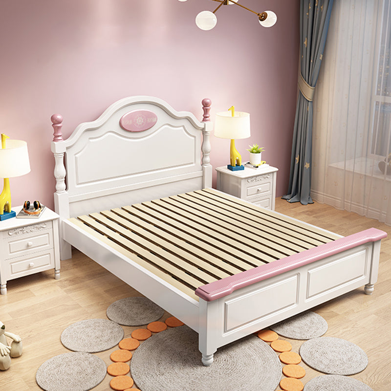 French Country Camel Back Headboard Standard Bed with Legs Bed Clearhalo 'Bedroom Furniture' 'Beds' 'furn' 'furn_beds' 'Furniture' 5505103