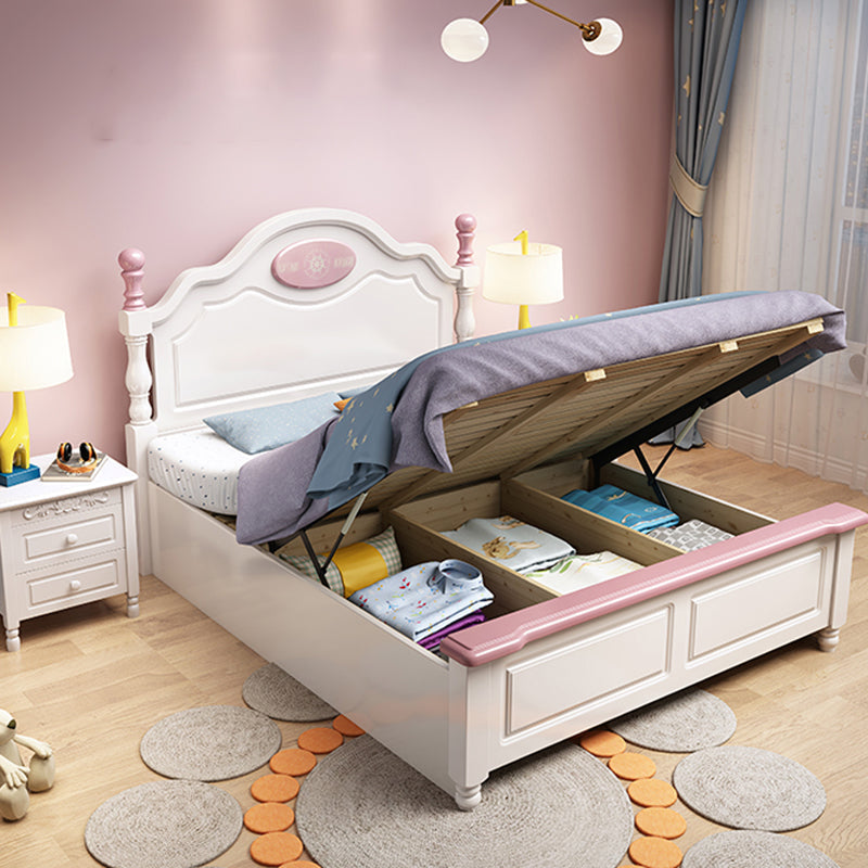 French Country Camel Back Headboard Standard Bed with Legs Bed Clearhalo 'Bedroom Furniture' 'Beds' 'furn' 'furn_beds' 'Furniture' 5505108