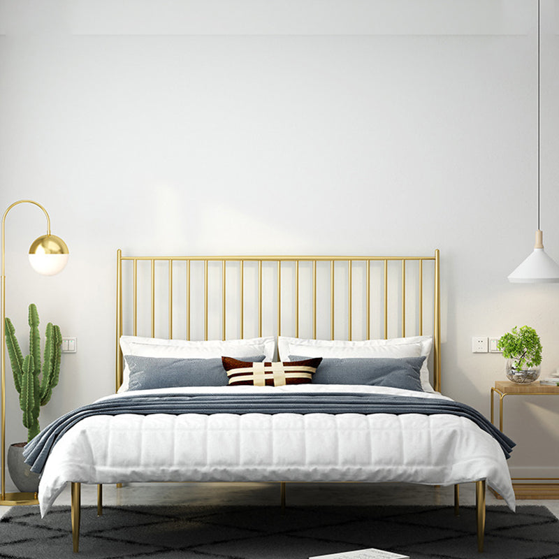 Modern Style Metal Slat Standard Bed with Rectangular Headboard Clearhalo 'Bedroom Furniture' 'Beds' 'furn' 'furn_beds' 'Furniture' 5505117
