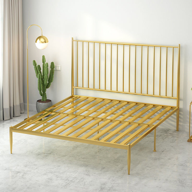 Modern Style Metal Slat Standard Bed with Rectangular Headboard Clearhalo 'Bedroom Furniture' 'Beds' 'furn' 'furn_beds' 'Furniture' 5505122