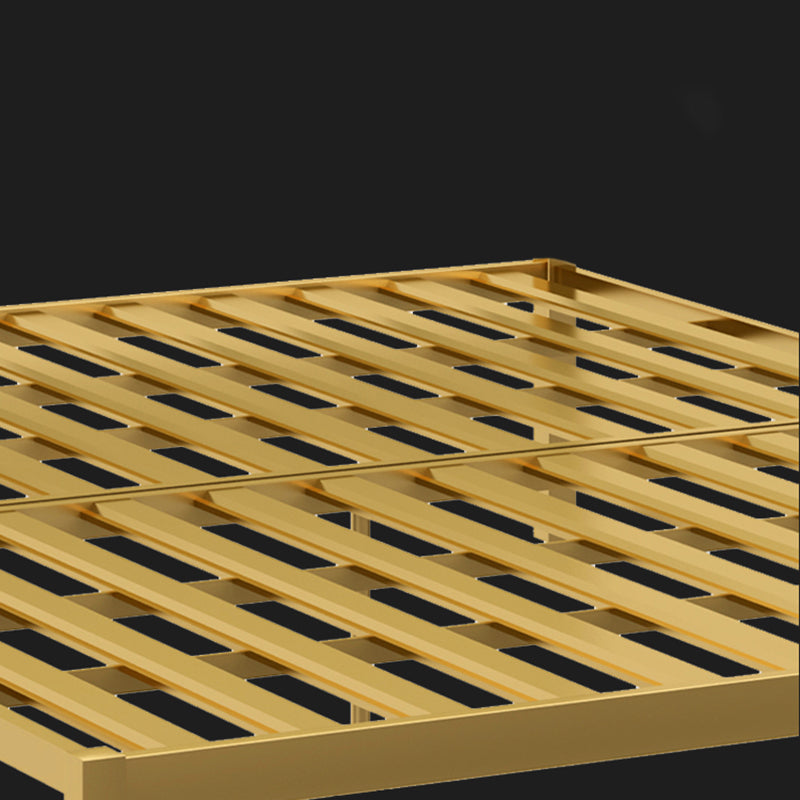 Modern Style Metal Slat Standard Bed with Rectangular Headboard Clearhalo 'Bedroom Furniture' 'Beds' 'furn' 'furn_beds' 'Furniture' 5505125