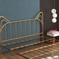 Metal Bed with Headboard High Profile Open-Frame Bed in Gold Finish Clearhalo 'Bedroom Furniture' 'Beds' 'furn' 'furn_beds' 'Furniture' 5505161